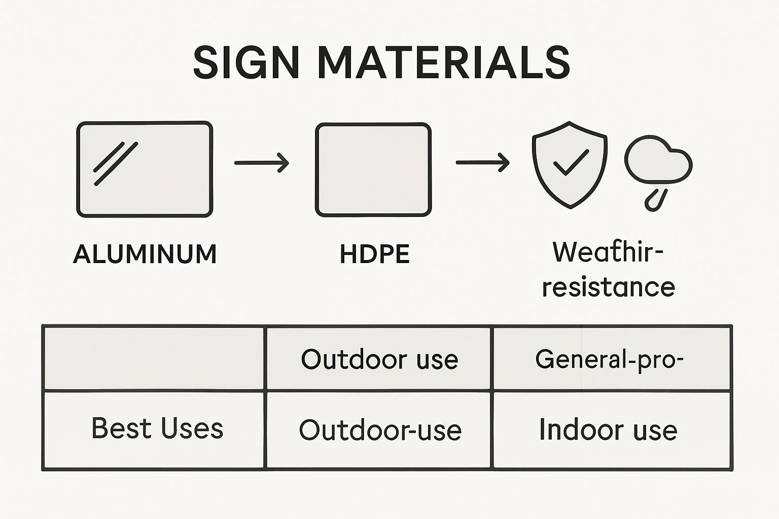 Infographic comparing sign materials