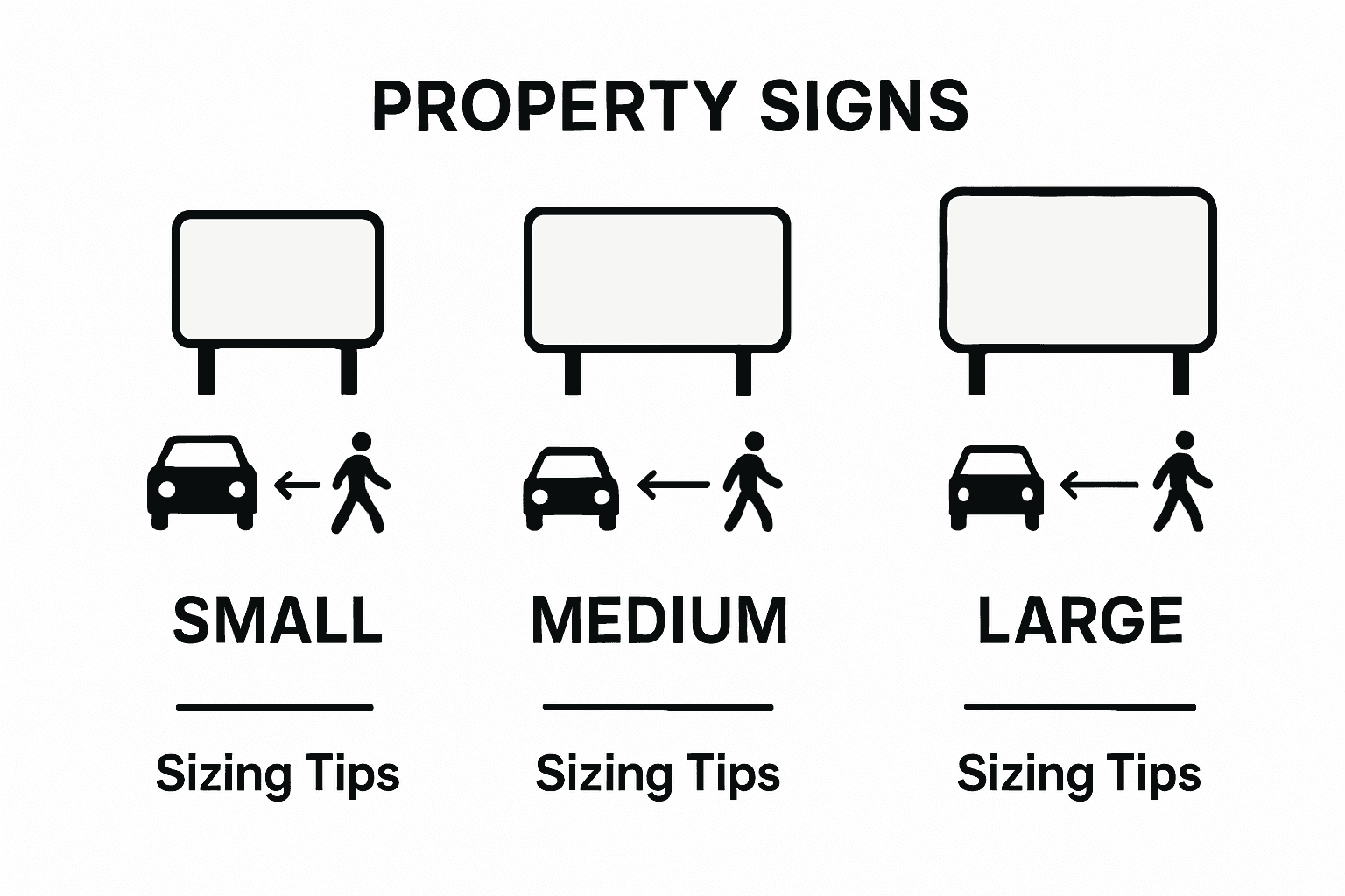 Infographic comparing signage sizes and visibility