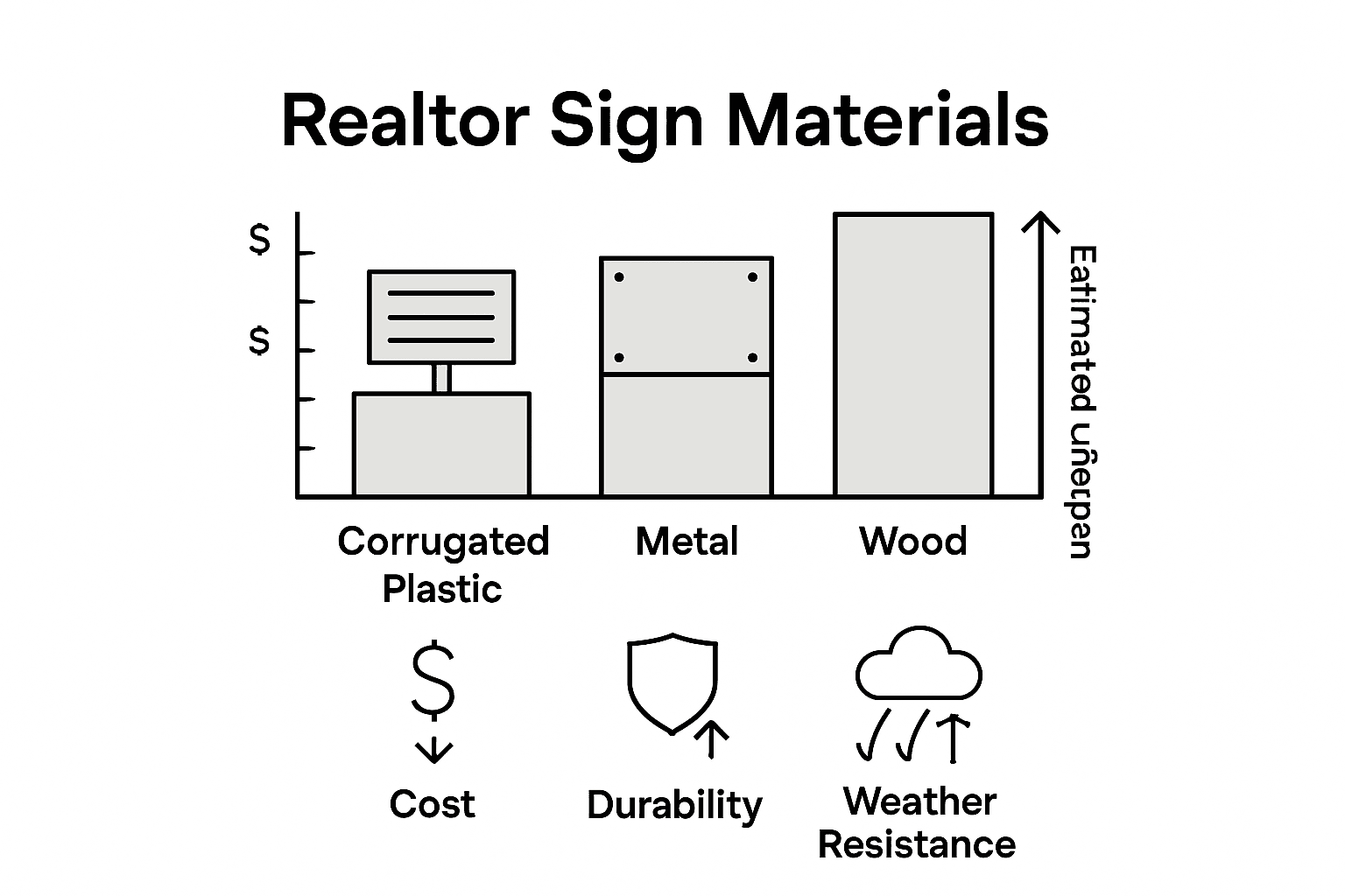 Infographic comparing realtor sign material costs