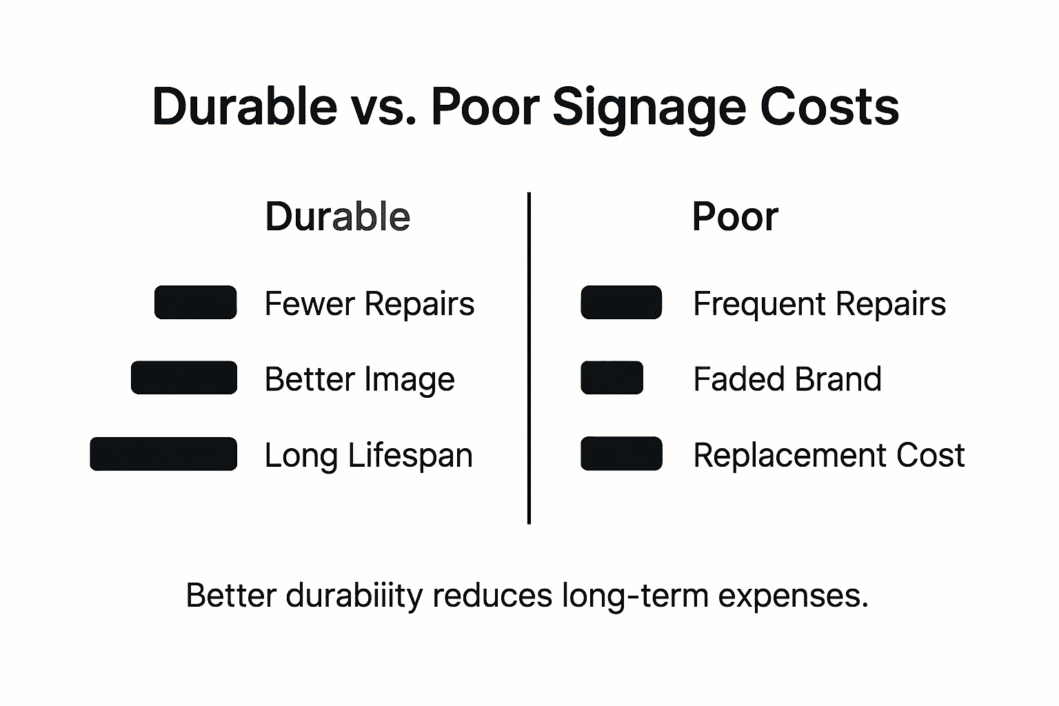 Infographic comparing signage durability costs
