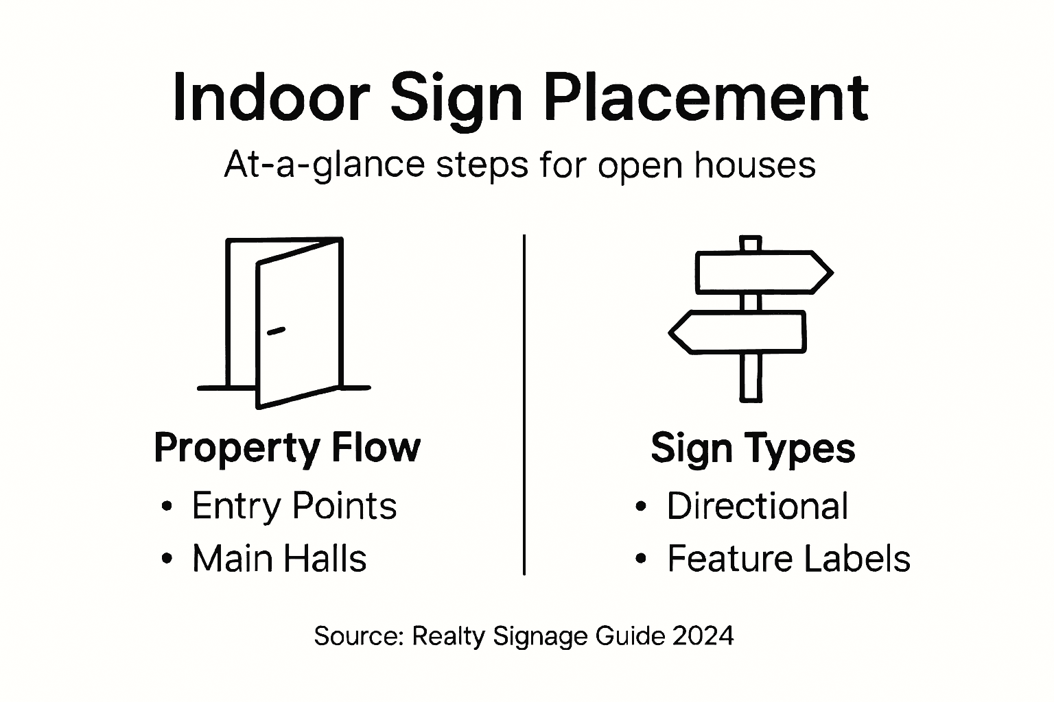 Infographic overview of sign placement steps