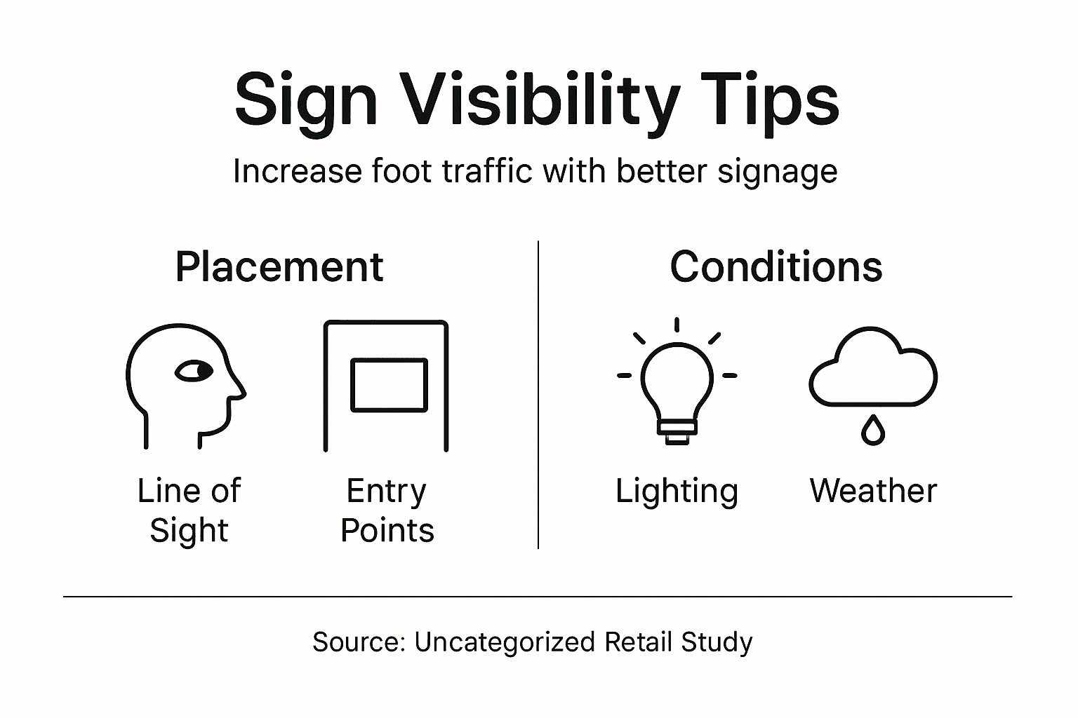 Infographic on sign visibility and placement tips