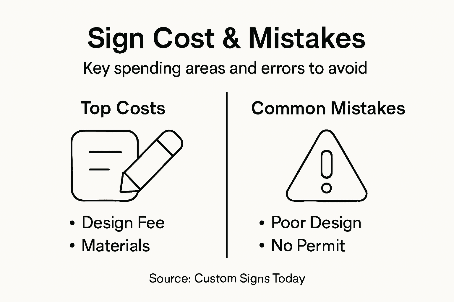 Infographic on signage costs and mistakes
