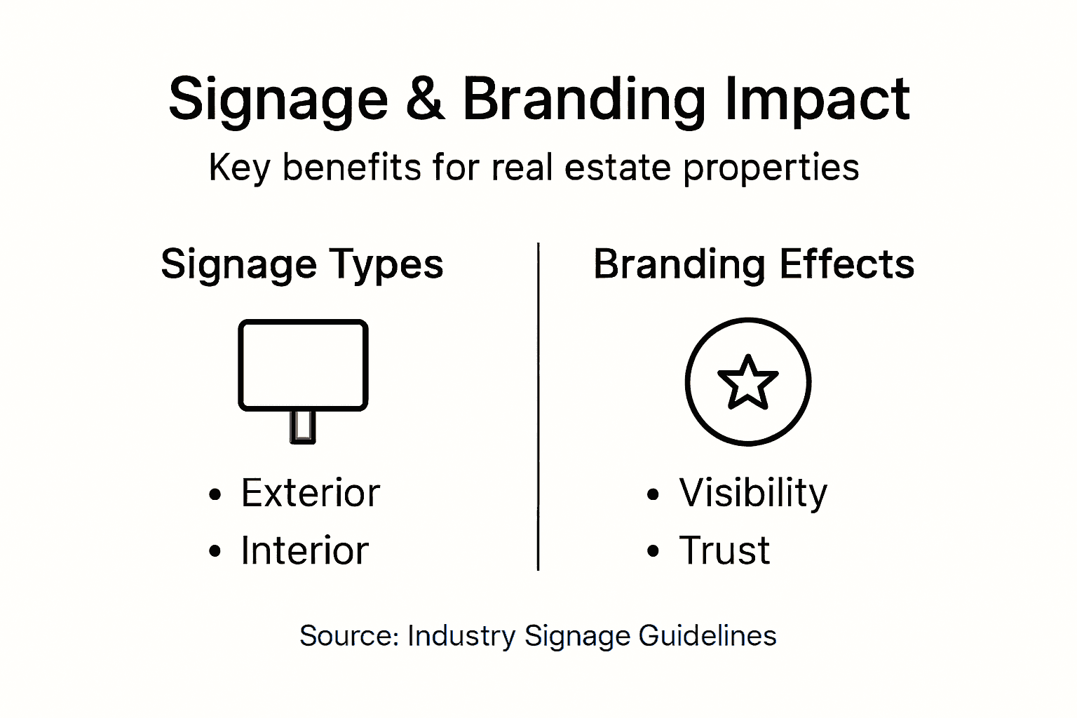 Infographic showing signage types and branding effects