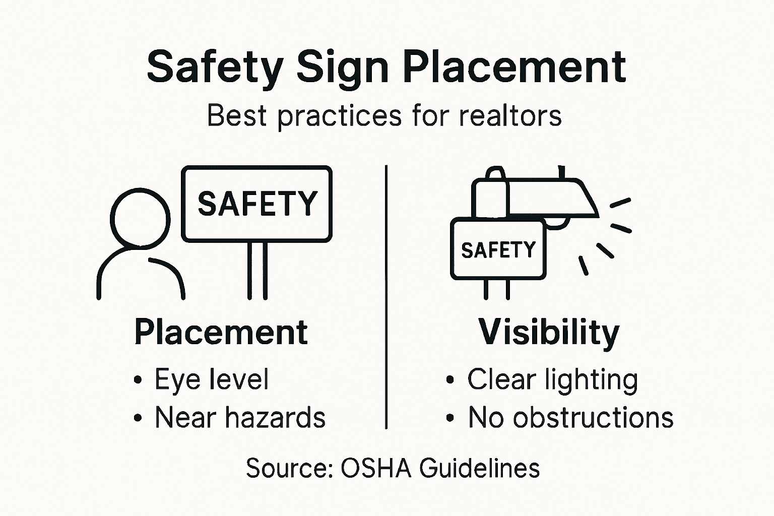 Infographic on realtor safety sign placement