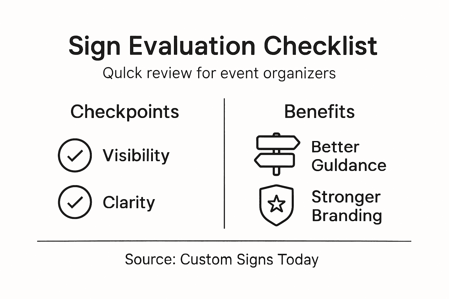 Infographic sign effectiveness checklist and benefits