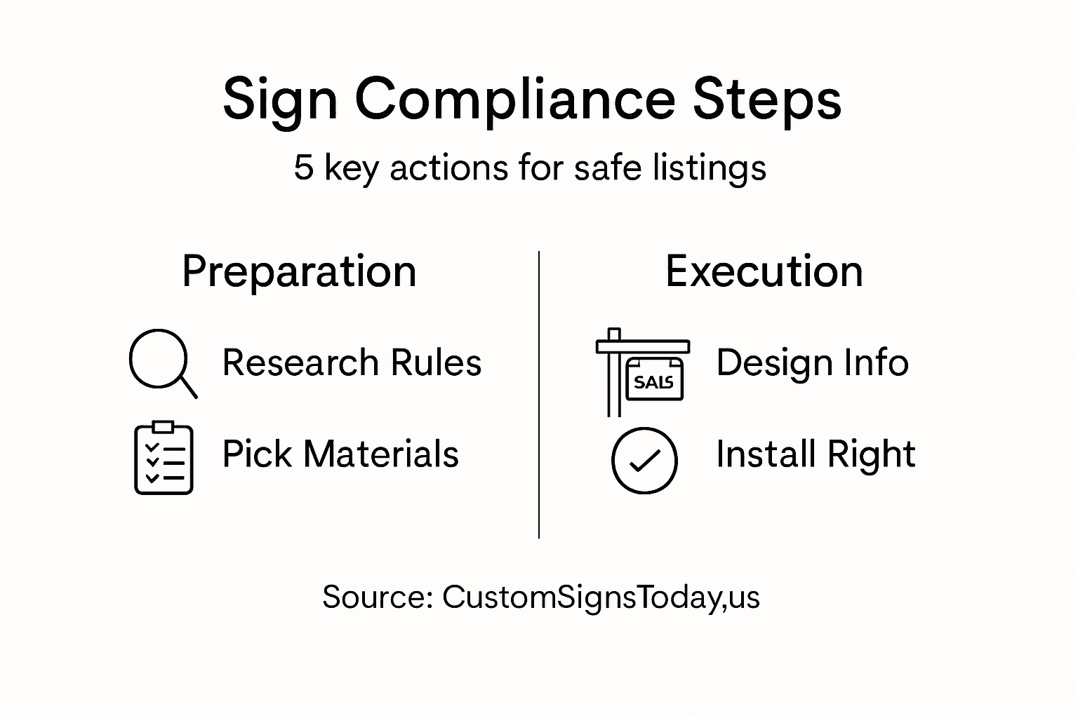 Infographic on real estate sign compliance steps