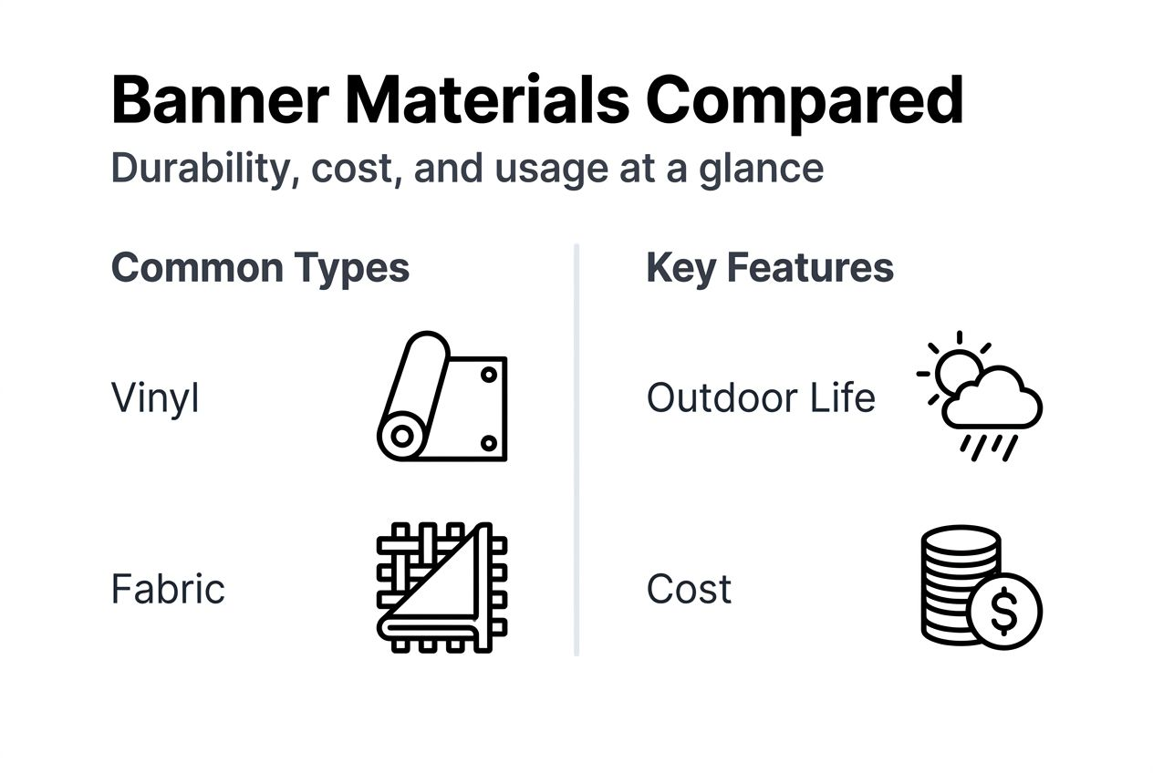 Infographic showing banner material comparison points