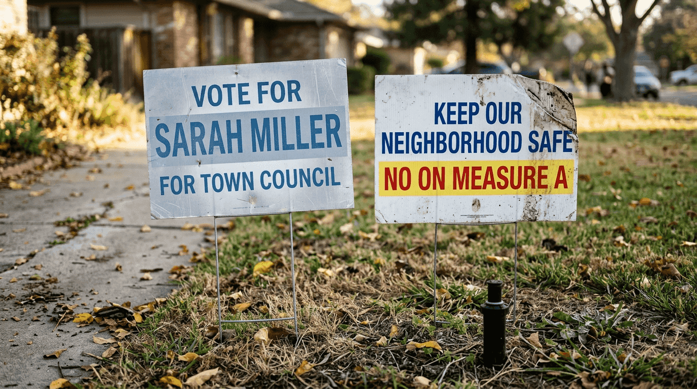 Aluminum and plastic lawn sign durability
