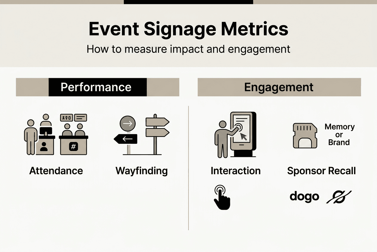 Infographic with signage metrics and engagement