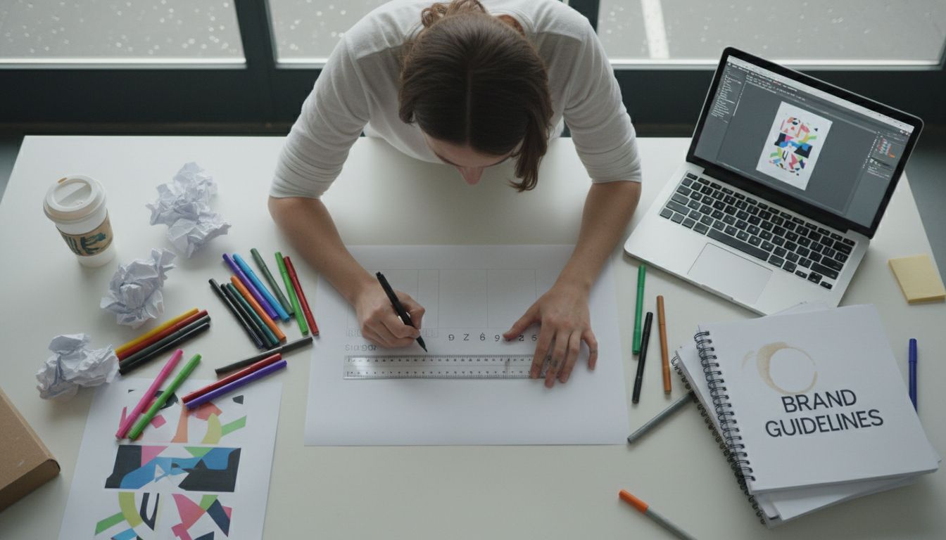 Designer testing layout for readable signage