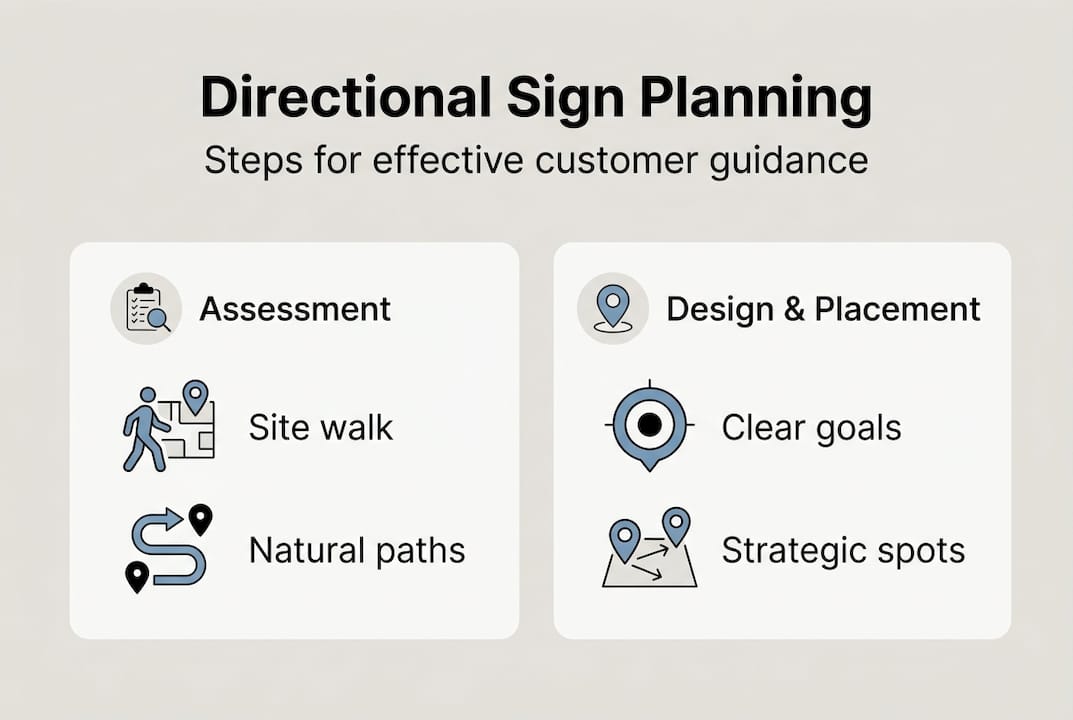 Infographic outlining sign planning process