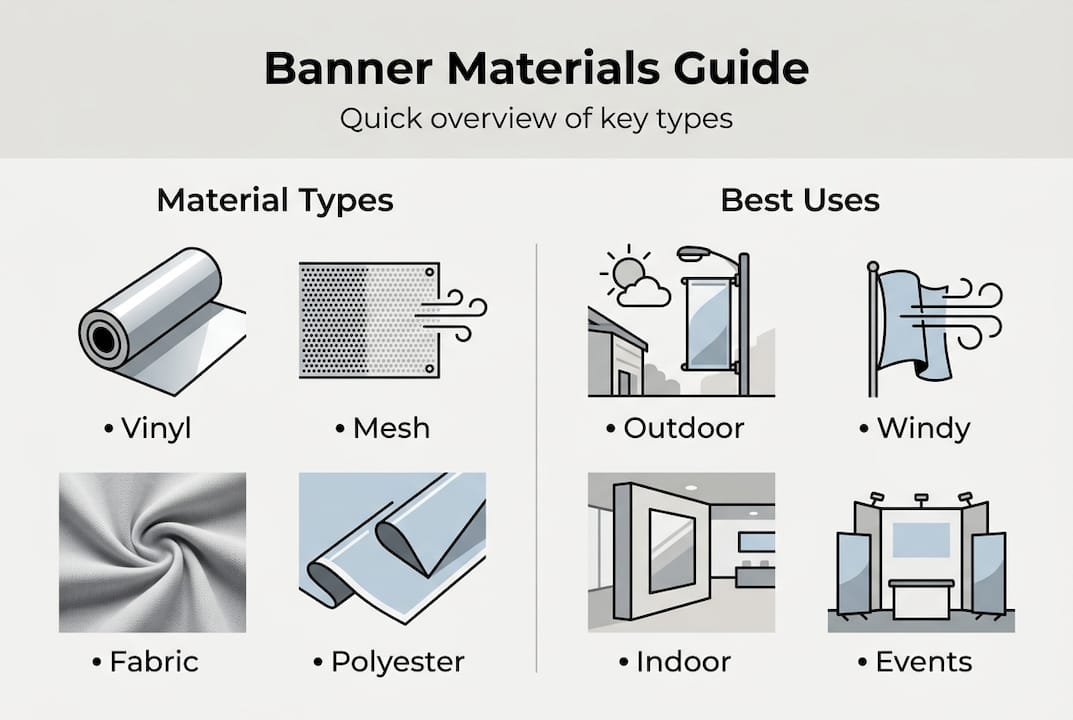Infographic custom banner materials overview