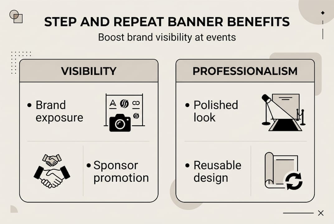 Infographic highlighting banner benefits and professionalism