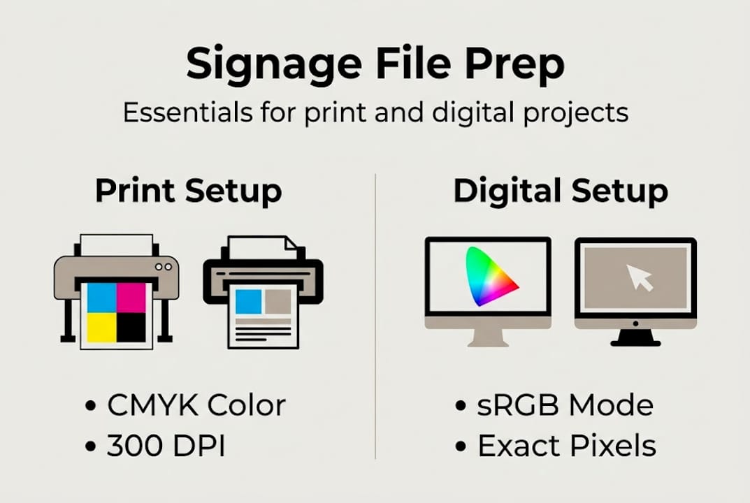 Infographic on print and digital signage essentials