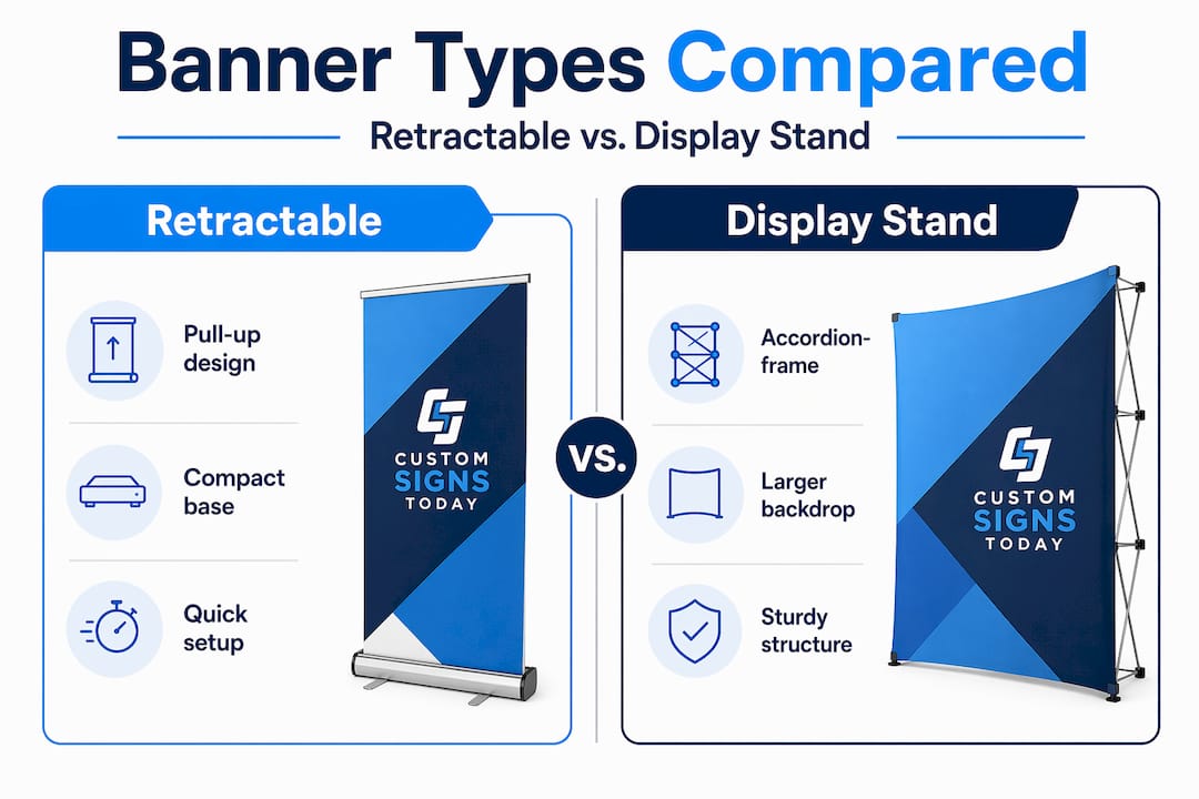 Infographic comparing banner types features
