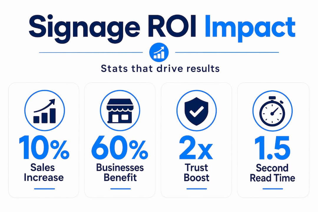 Infographic with signage ROI key statistics