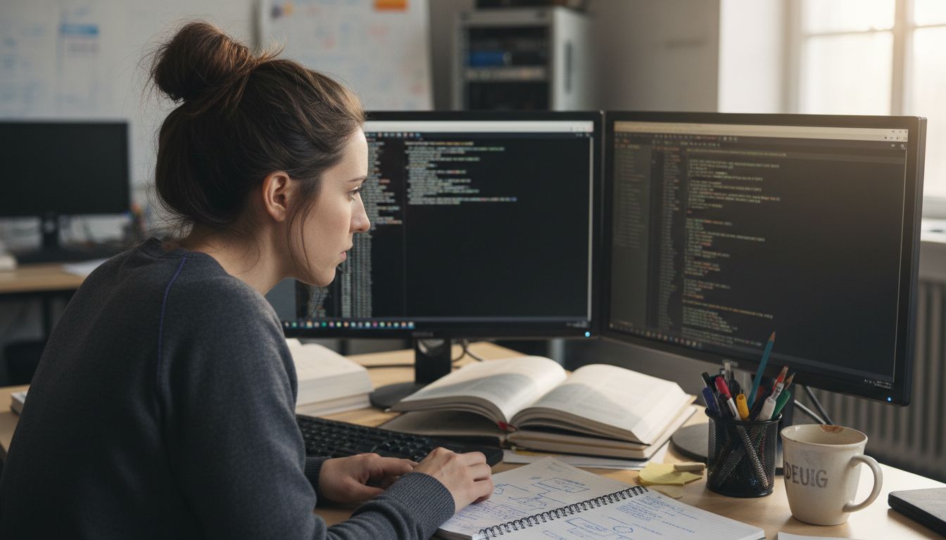 Technician reviewing WordPress site support logs