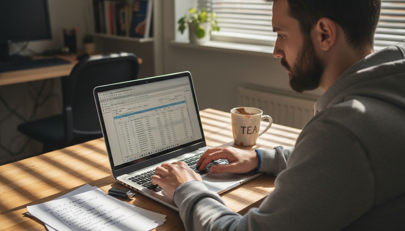 User importing WordPress database via laptop