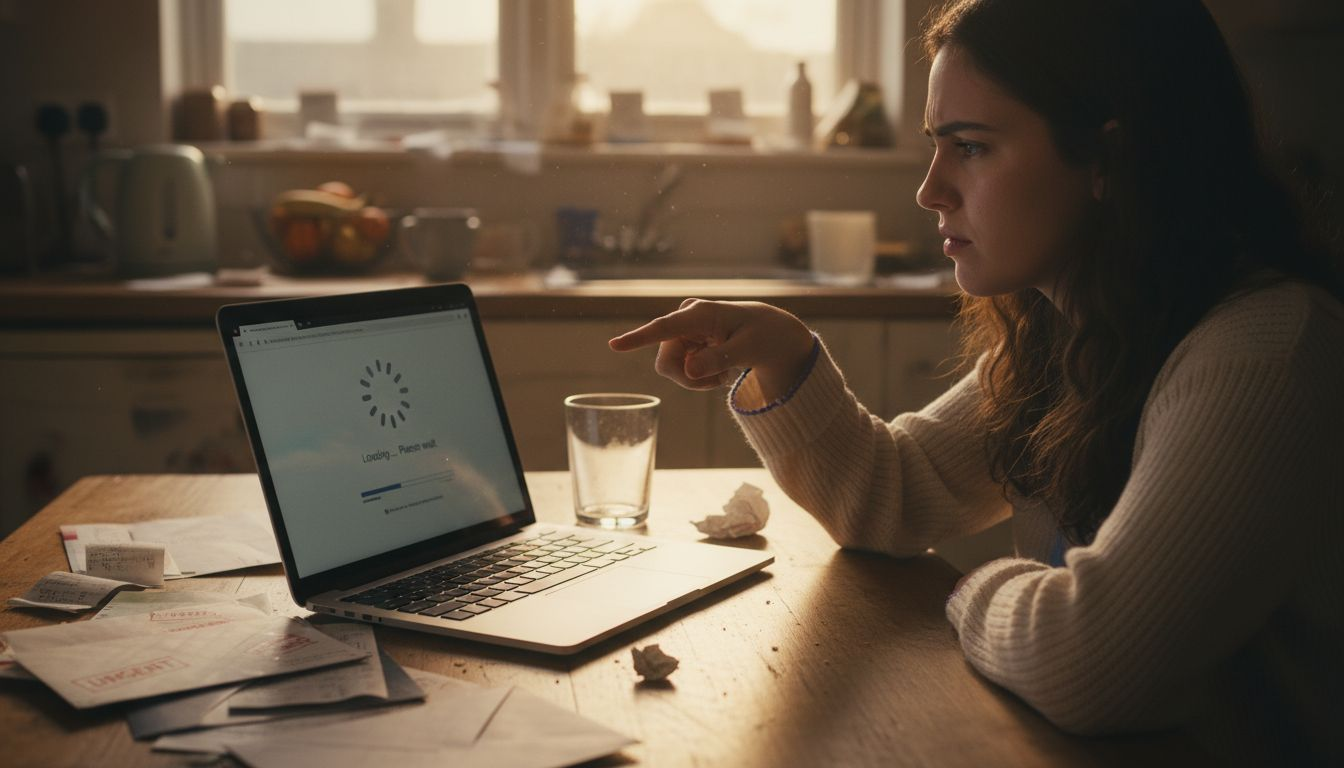User frustrated by slow website loading