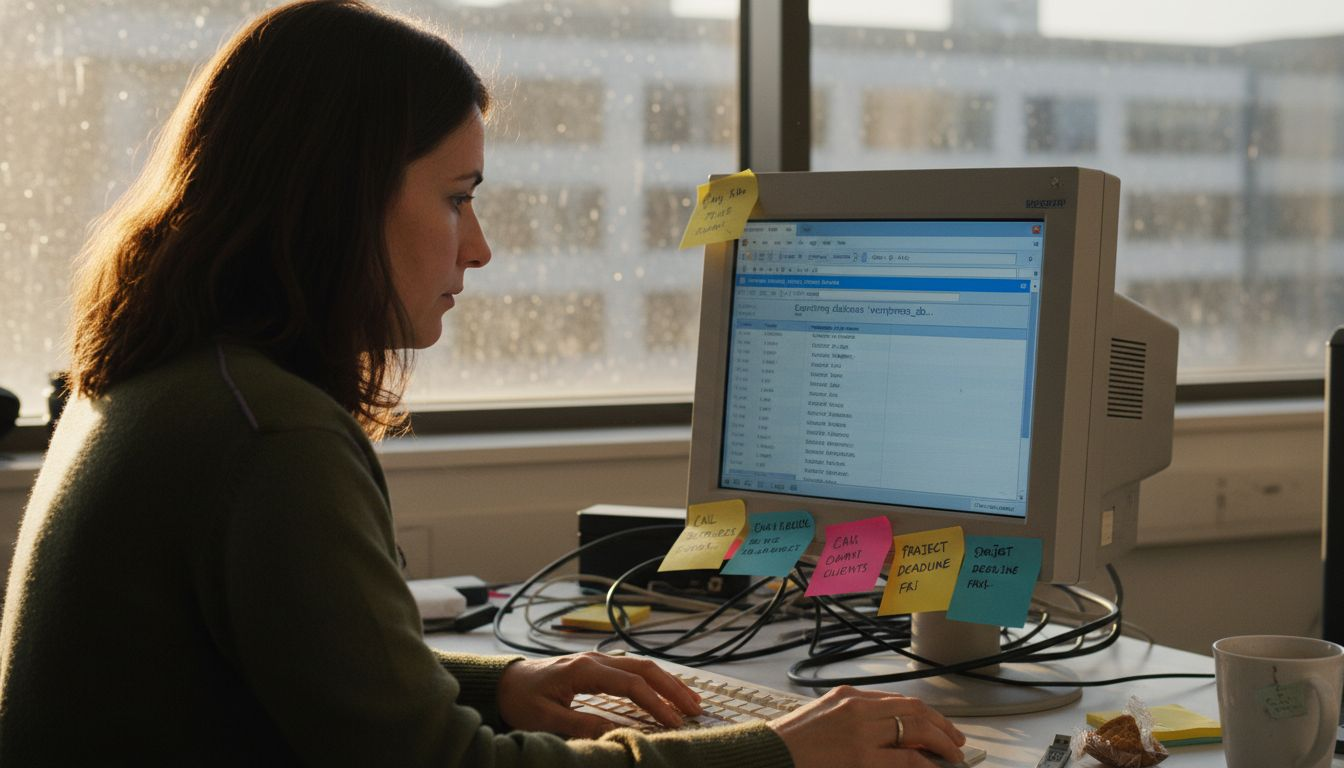 Backing up WordPress database on office desk