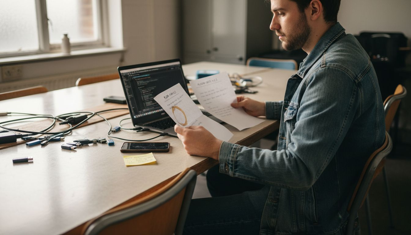 Technician checking WordPress plugin compatibility