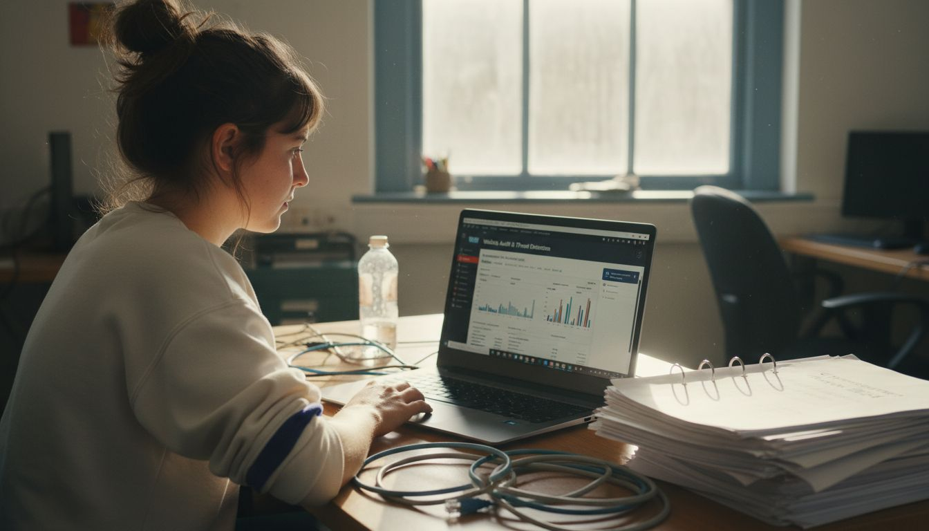 Technician monitoring WordPress site security
