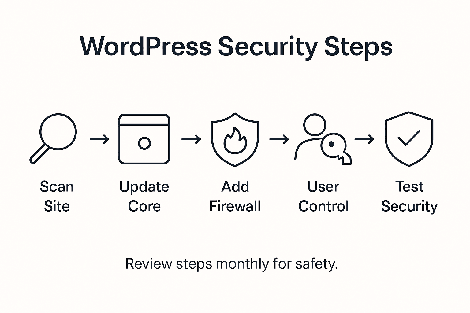 Infographic of WordPress security steps overview