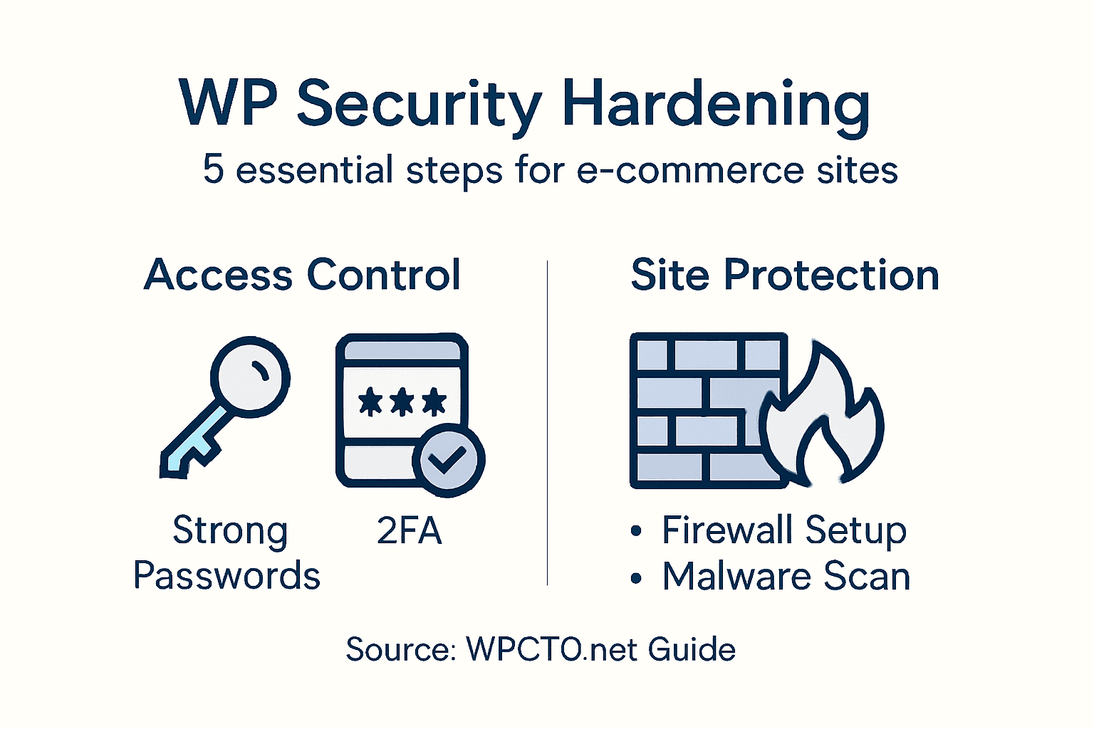Infographic with WordPress security hardening steps