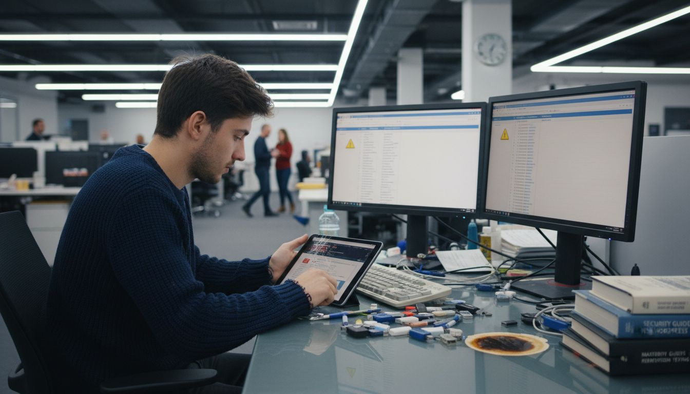 IT specialist auditing WordPress plugin risks