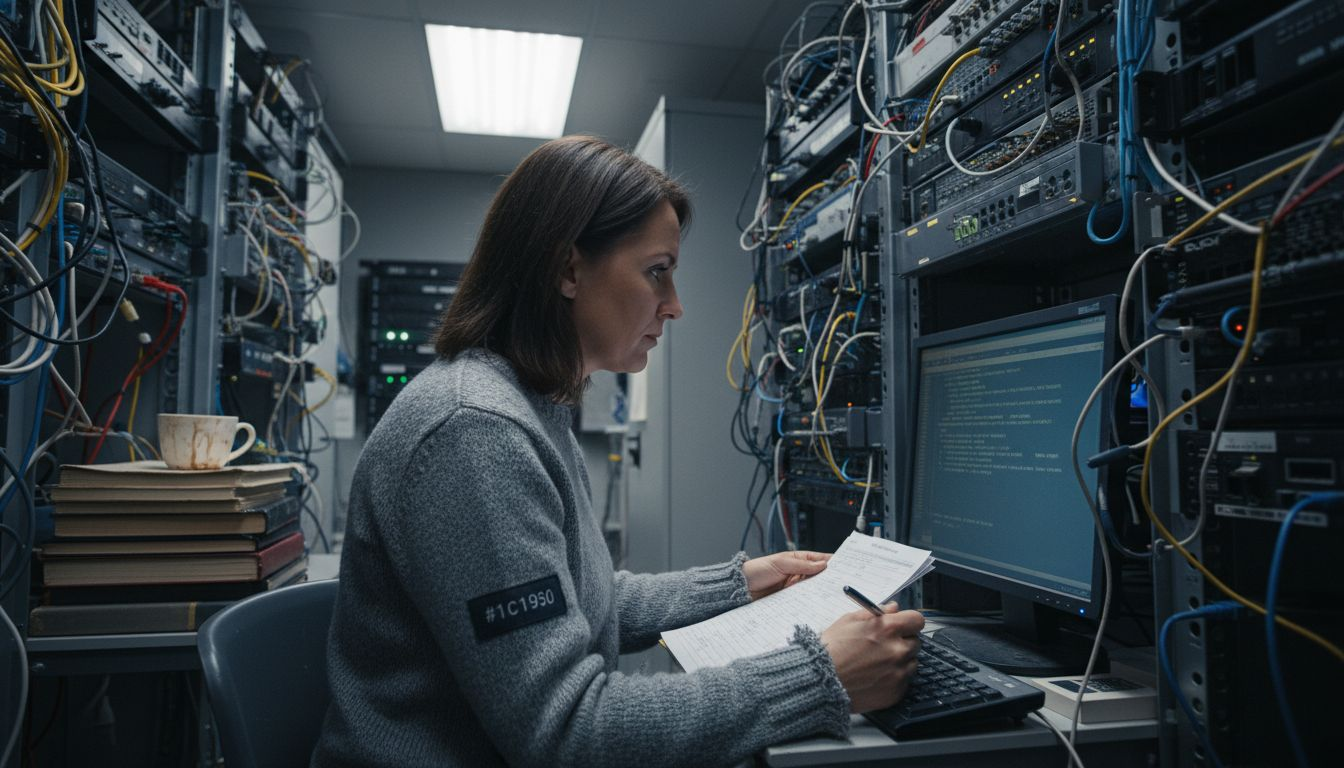 IT expert performs cybersecurity audit for online shop