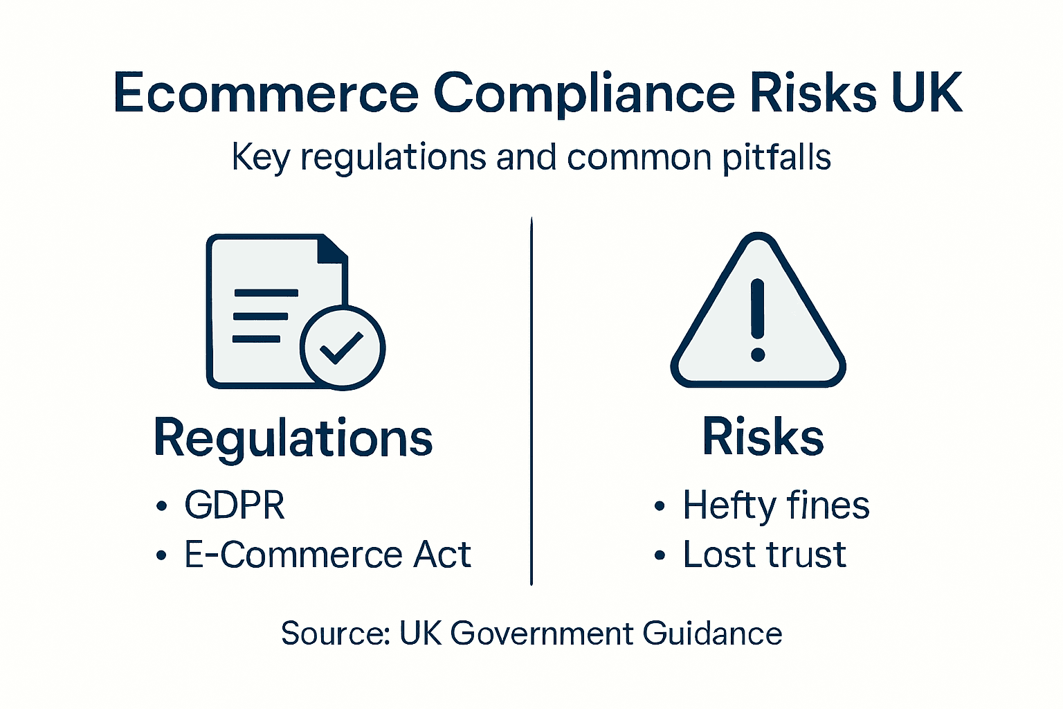 Infographic showing key UK ecommerce risks and rules