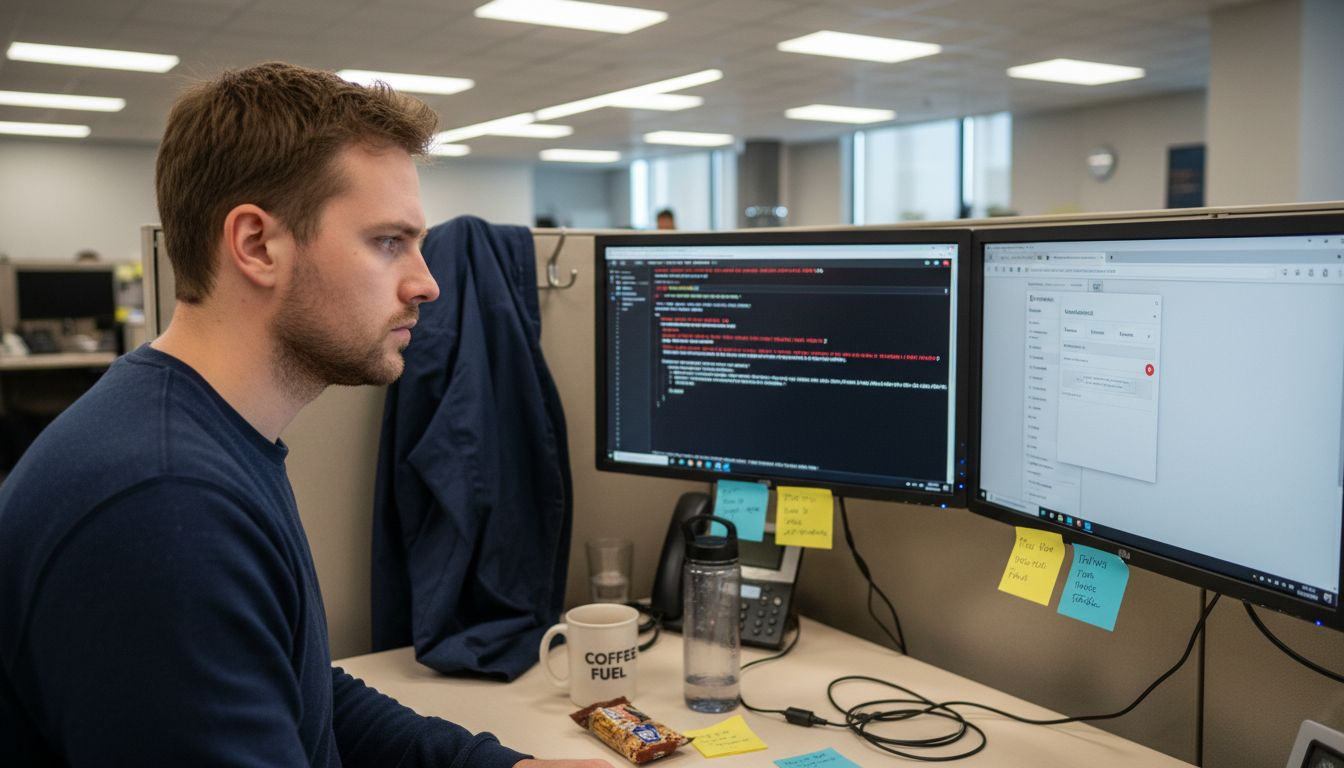 Developer reviews CI pipeline error messages