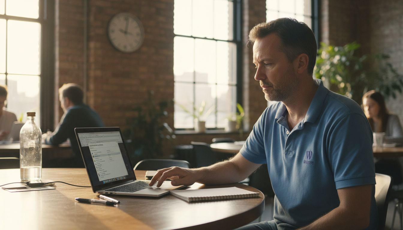 IT specialist configures WordPress automated backup