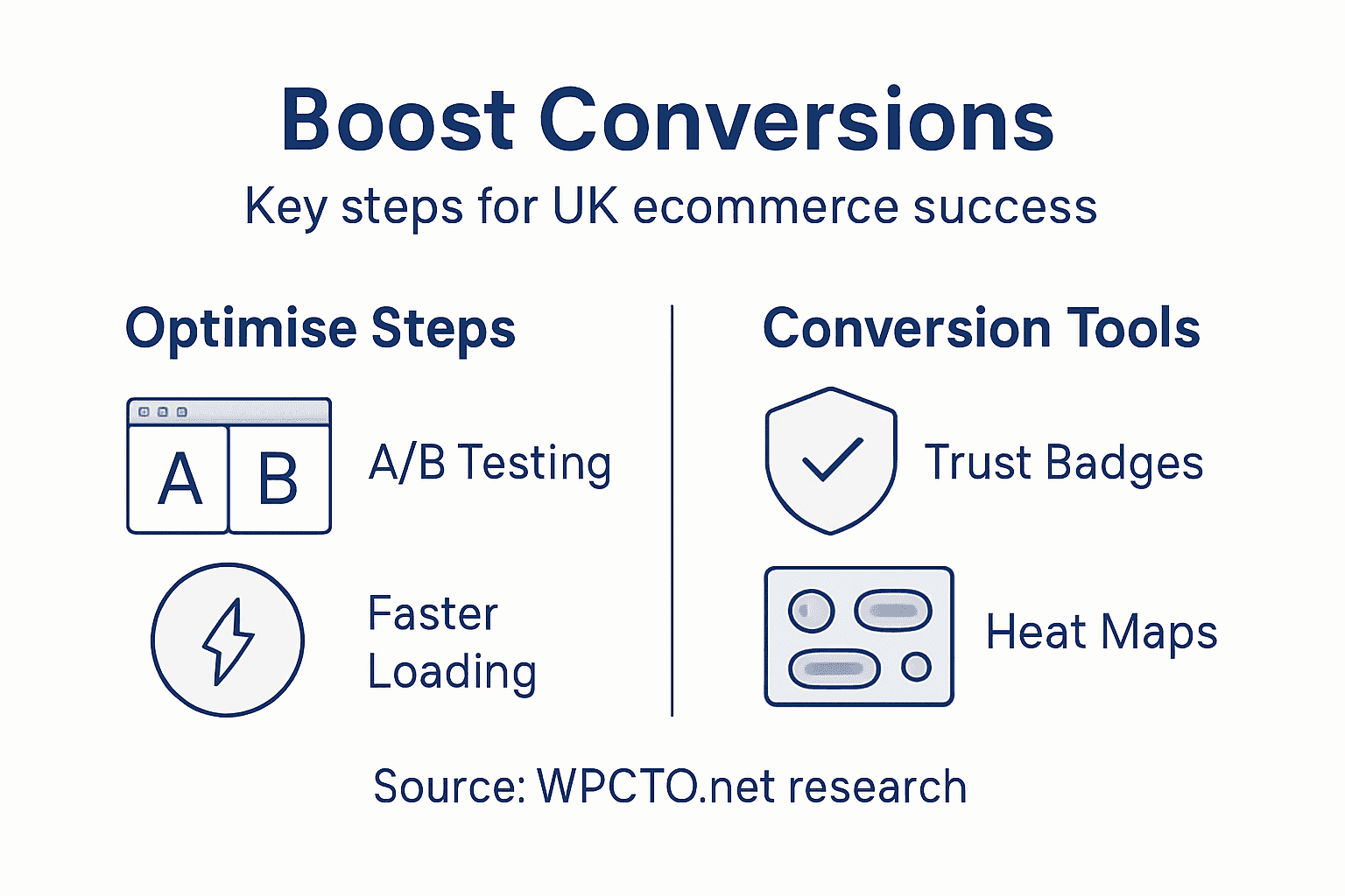 Infographic showing ecommerce conversion optimisation steps