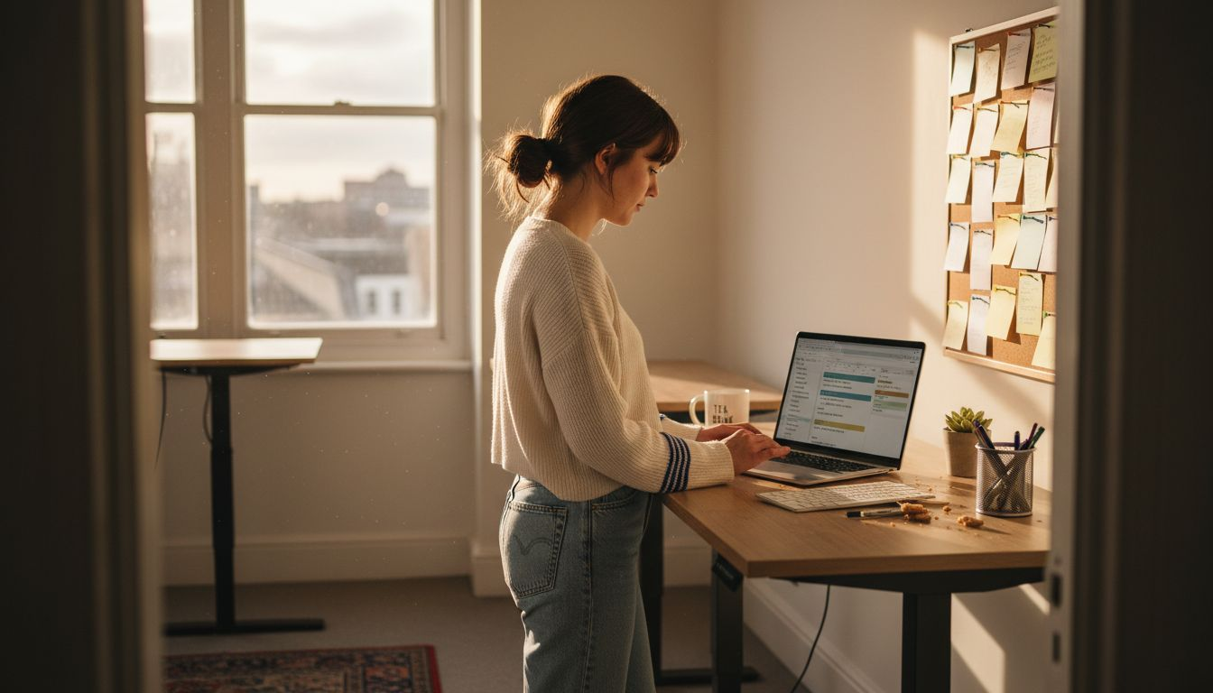 Woman planning WordPress content schedule
