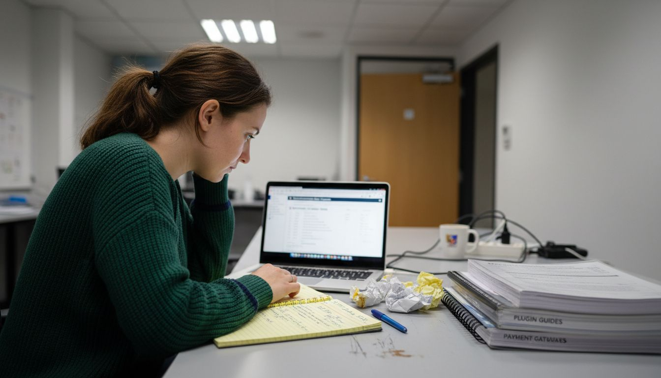 Worker compares WooCommerce sales analytics data