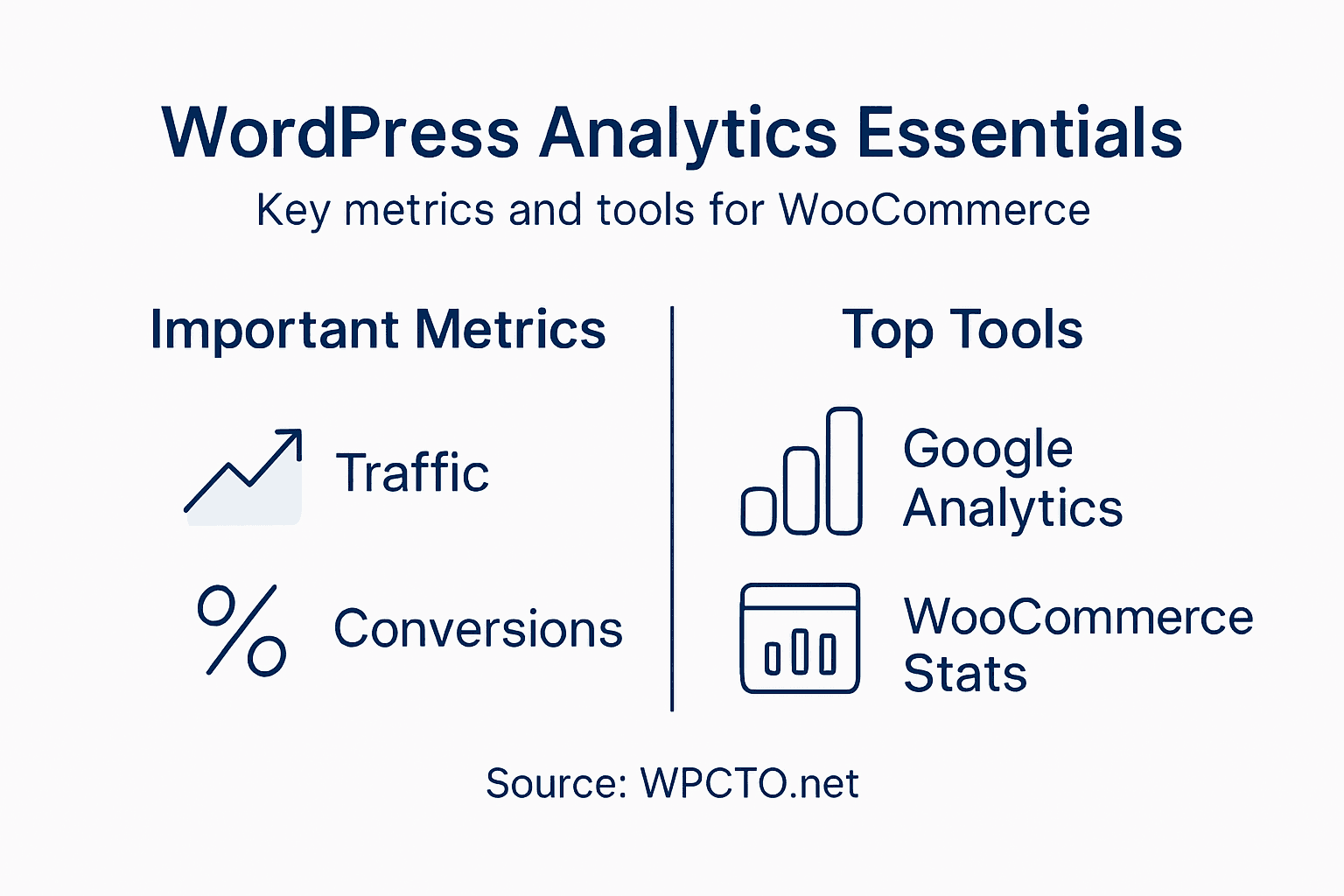 Infographic showing WordPress analytics essentials