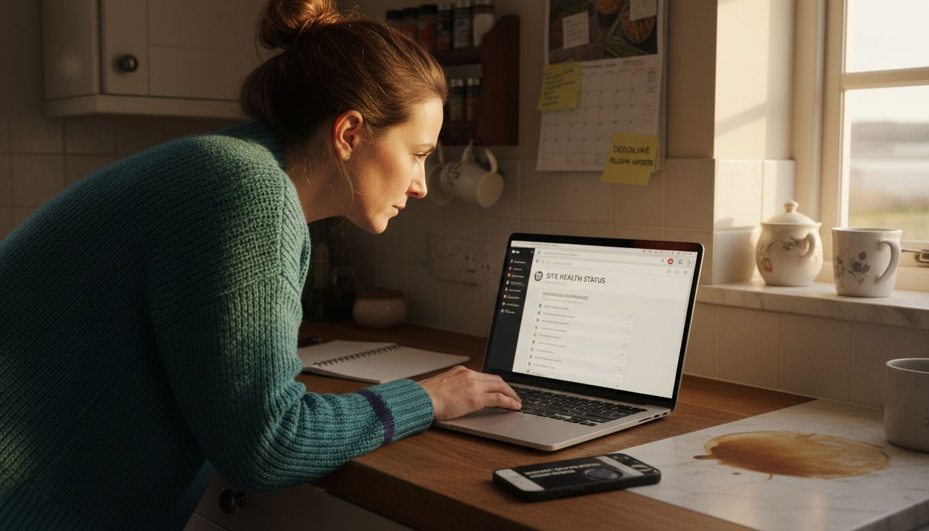 Website owner planning WordPress maintenance tasks