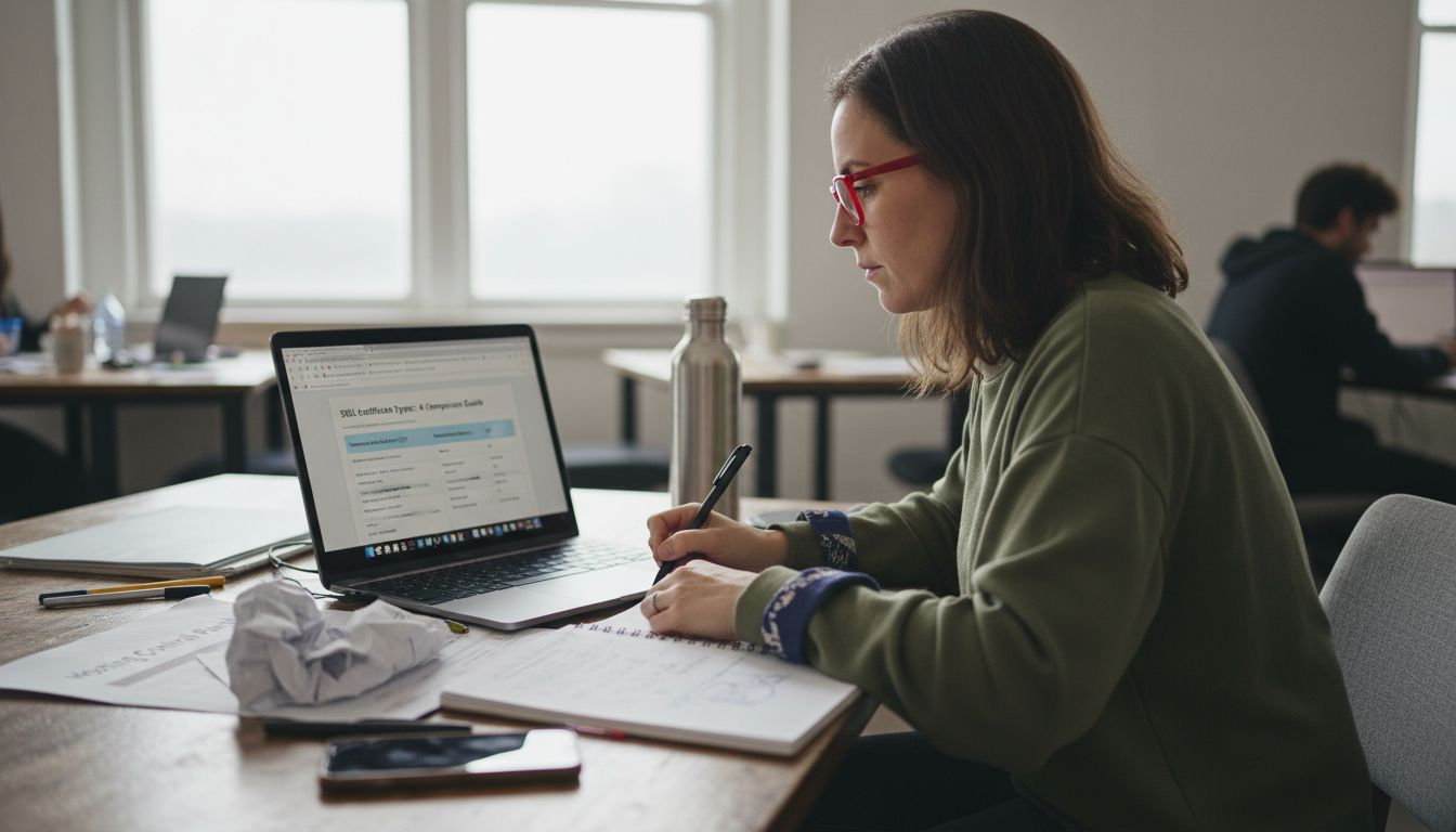 Comparing SSL certificate options on laptop