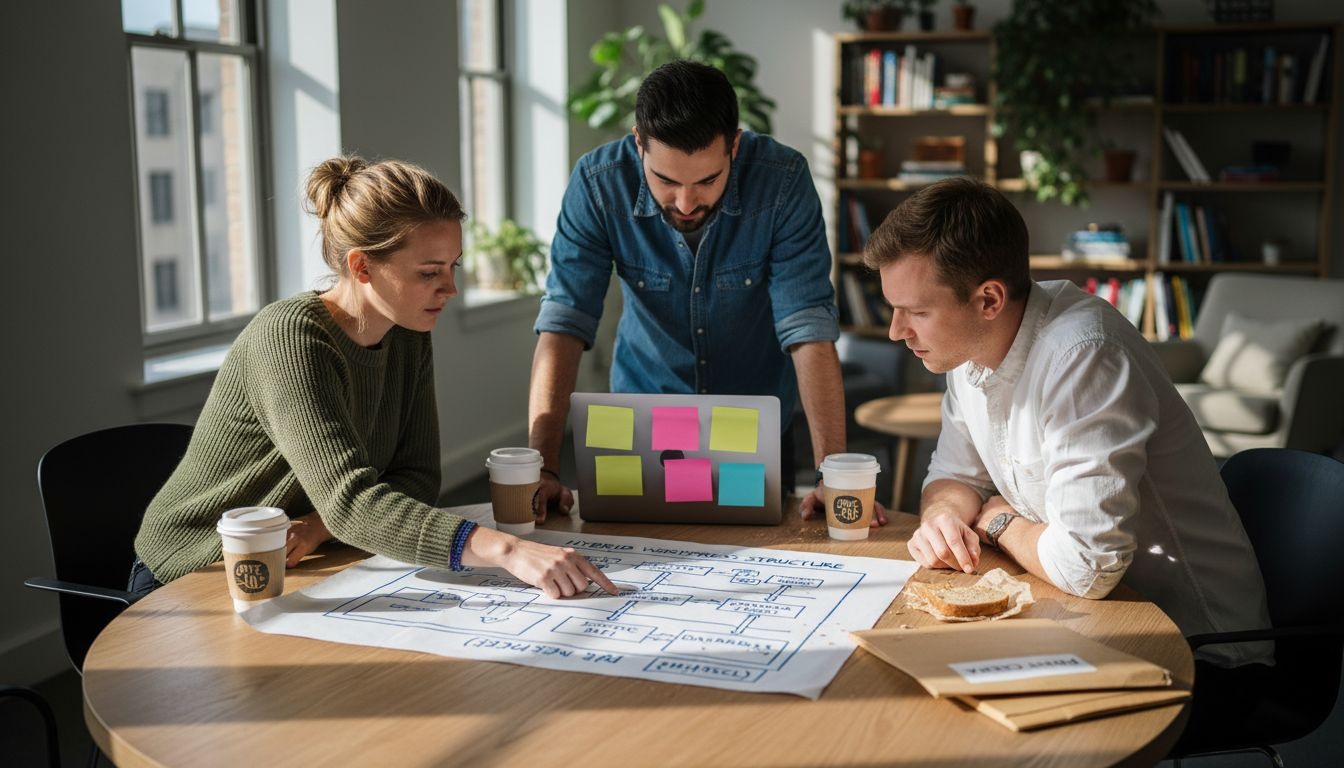 Team planning WordPress multi-site architecture