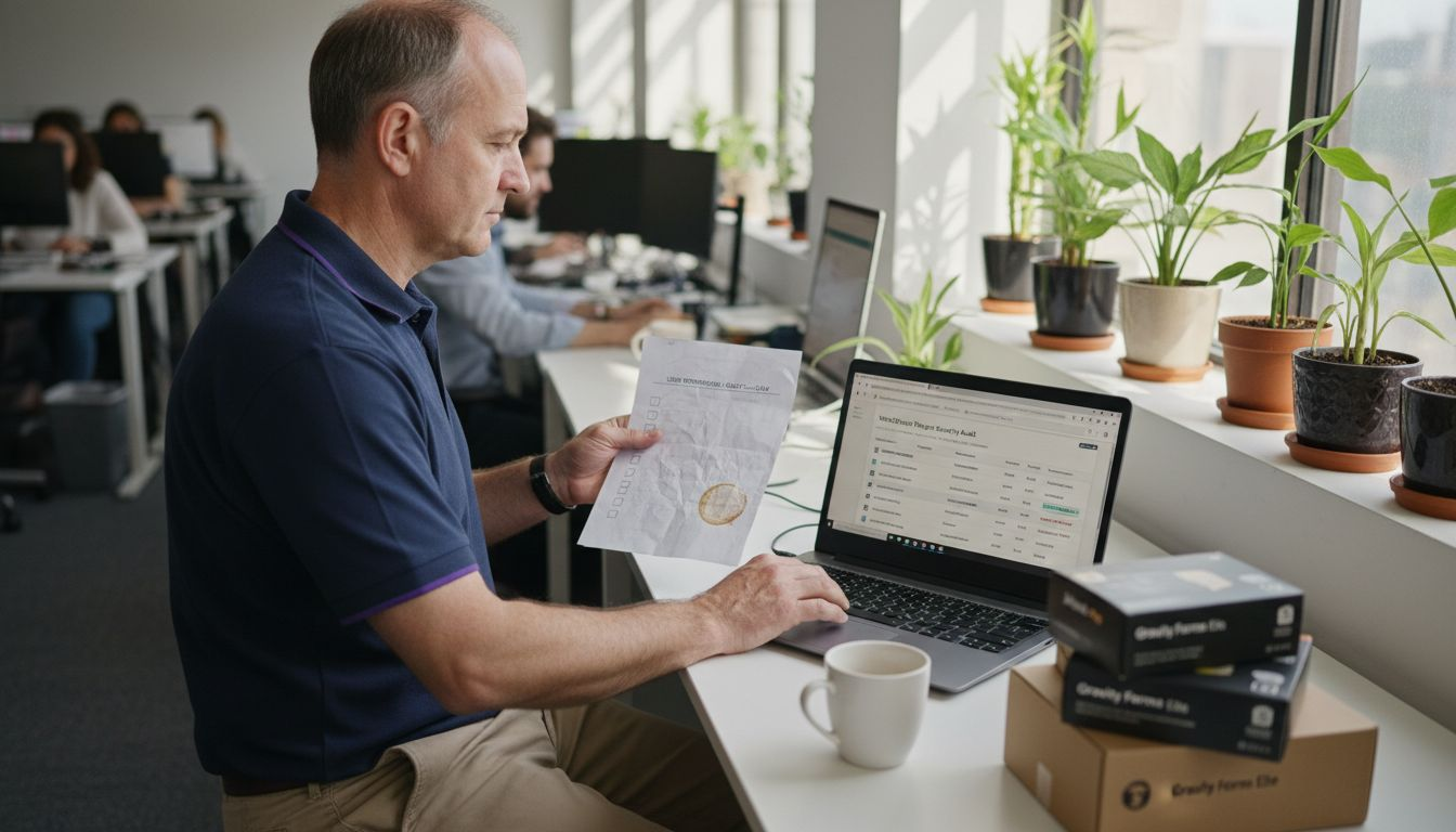 IT specialist reviewing user permissions checklist