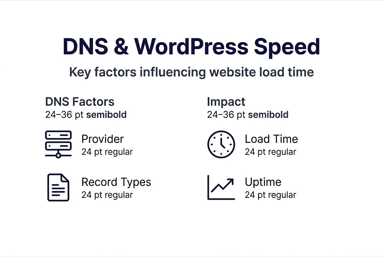 Infographic showing DNS impact on WordPress speed