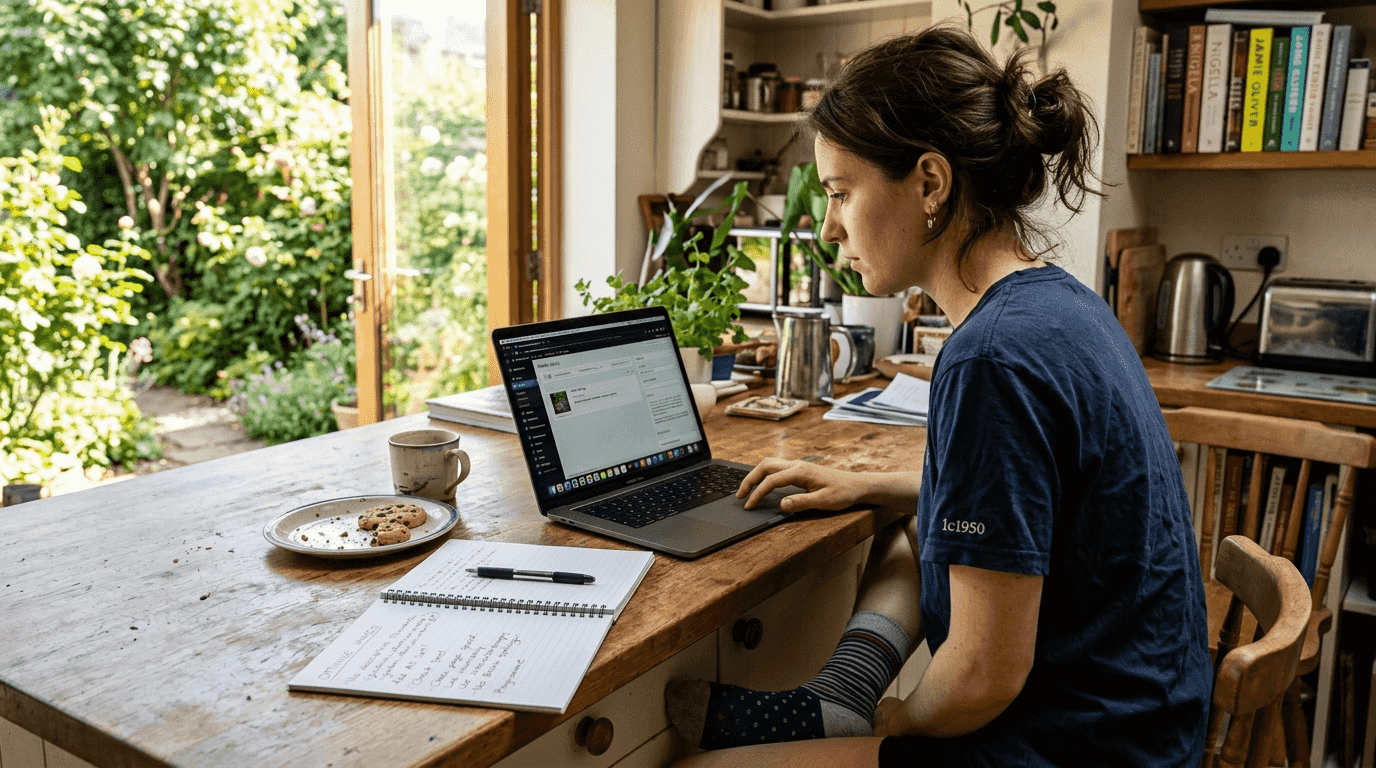 Woman optimising WordPress blog images