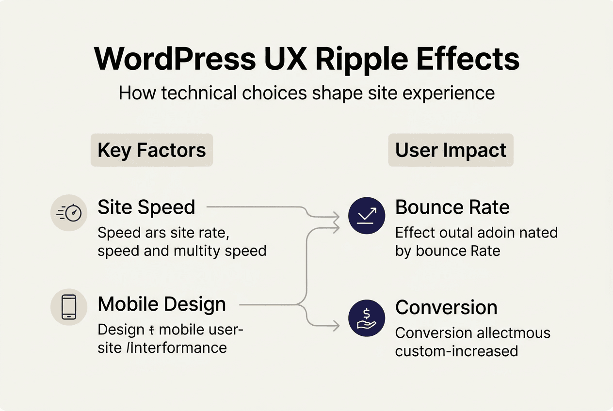 Infographic on WordPress UX effects and factors