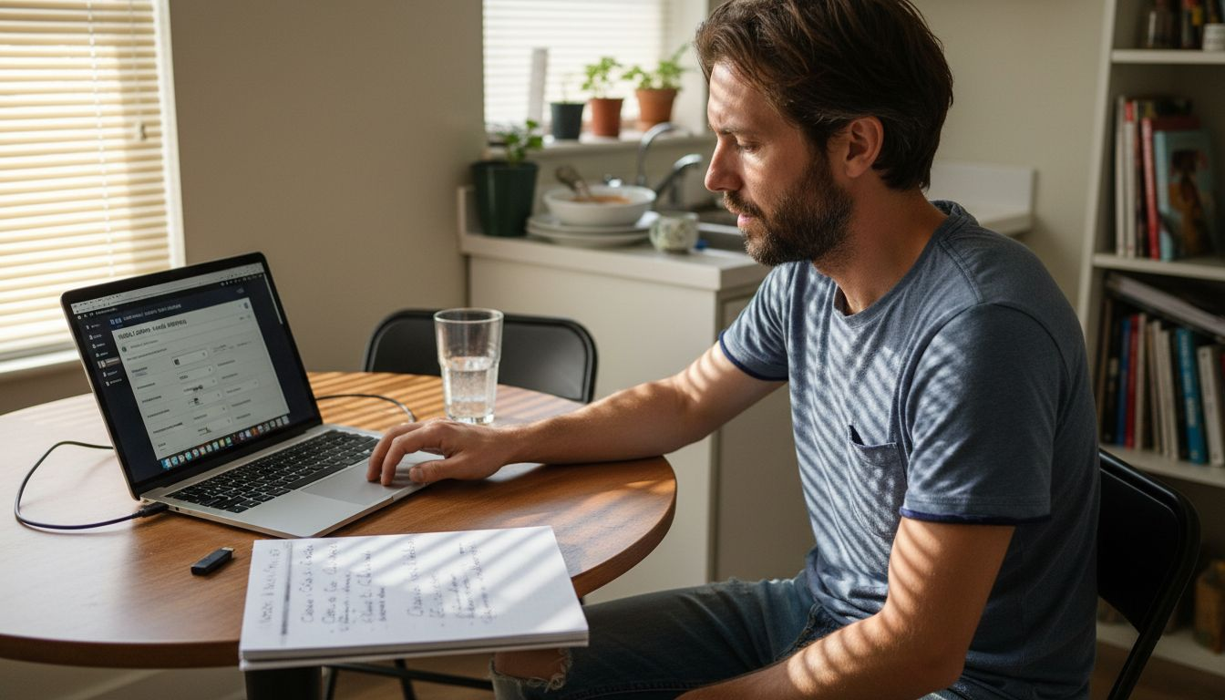 Designer optimizes website images on laptop