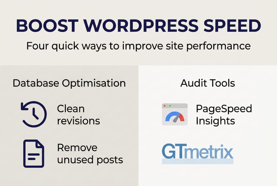 Infographic on WordPress speed improvement tactics