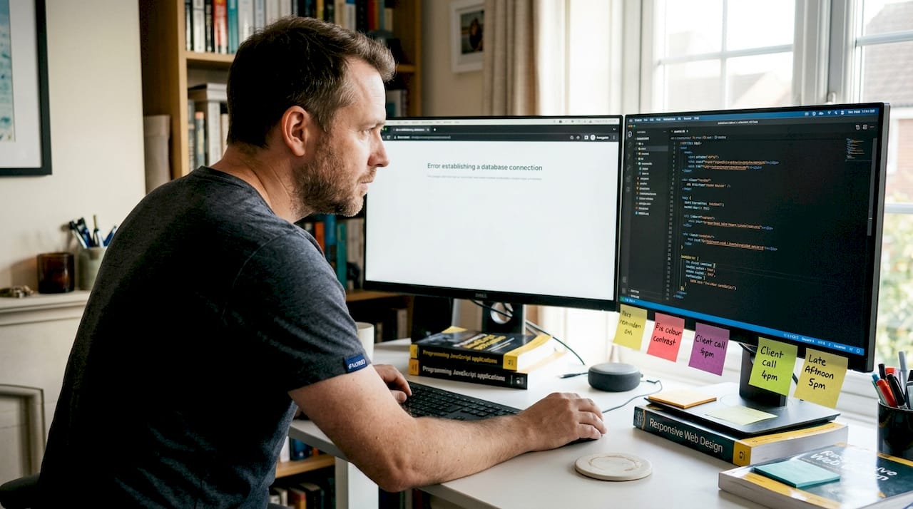 Developer troubleshooting error at dual monitors