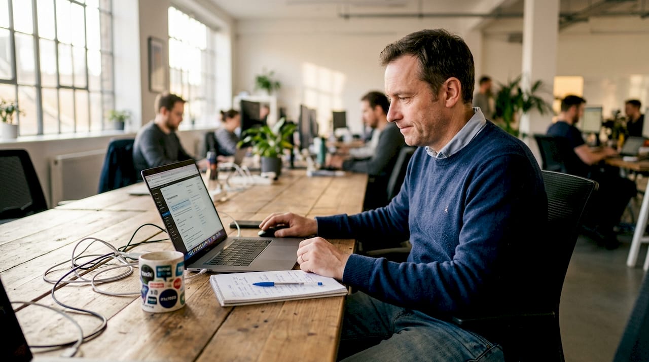 Developer reviewing WordPress automation tools