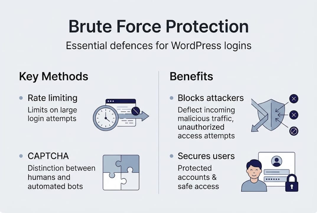 Infographic visualizing brute force protection options